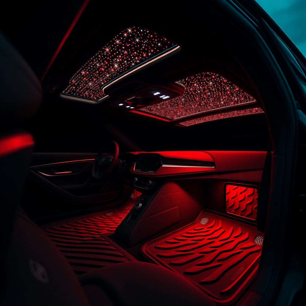 Ambient light dan karpet premium 7D interior mobil